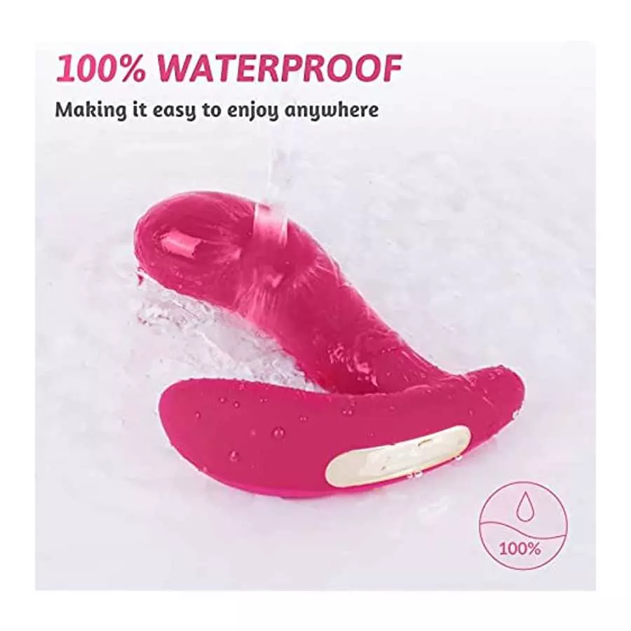 Wiggling Wearable Vibrator for G-spot - LATUNE Whisper-Quiet Rose Panty Vibrator with Remote, 3 Wiggling & 10 Vibration G Spot V