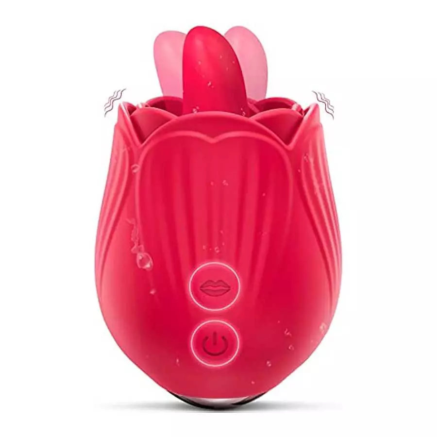 Rose Sex Stimulator for Women, Sex Stimulator Tongue Licking Toys Mini Vibrator with 10 Licking & 10 Vibration Modes, Clit Nippl Rose Sex Stimulator for Women, Sex Stimulator Tongue Licking Toys Mini Vibrator with 10 Licking & 10 Vibration Modes, Clit Nippl
