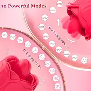 Rose Sex Stimulator for Women, Sex Stimulator Tongue Licking Toys Mini Vibrator with 10 Licking & 10 Vibration Modes, Clit Nippl Rose Sex Stimulator for Women, Sex Stimulator Tongue Licking Toys Mini Vibrator with 10 Licking & 10 Vibration Modes, Clit Nippl