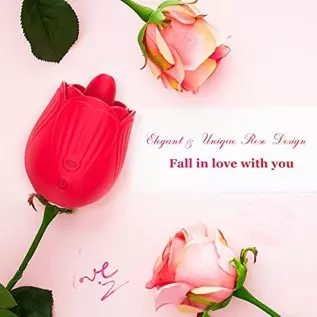 Rose Sex Stimulator for Women, Sex Stimulator Tongue Licking Toys Mini Vibrator with 10 Licking & 10 Vibration Modes, Clit Nippl Rose Sex Stimulator for Women, Sex Stimulator Tongue Licking Toys Mini Vibrator with 10 Licking & 10 Vibration Modes, Clit Nippl