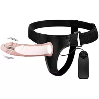 WEMAY Realistic Strap-on Vibrating Dildo Wearable Waterproof Hollow Dildos Flexible Adult Sex Toys