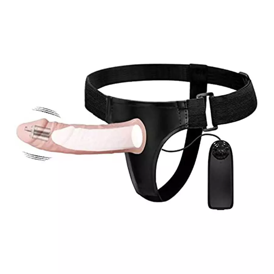 WEMAY Realistic Strap-on Vibrating Dildo Wearable Waterproof Hollow Dildos Flexible Adult Sex Toys