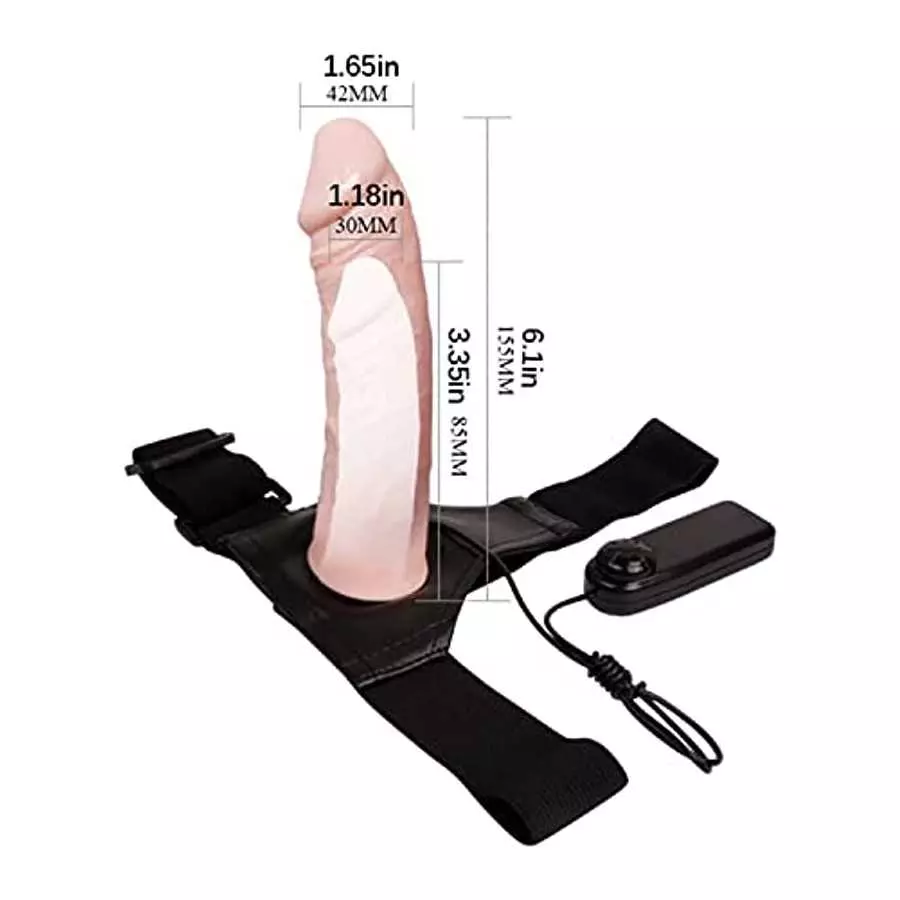 WEMAY Realistic Strap-on Vibrating Dildo Wearable Waterproof Hollow Dildos Flexible Adult Sex Toys