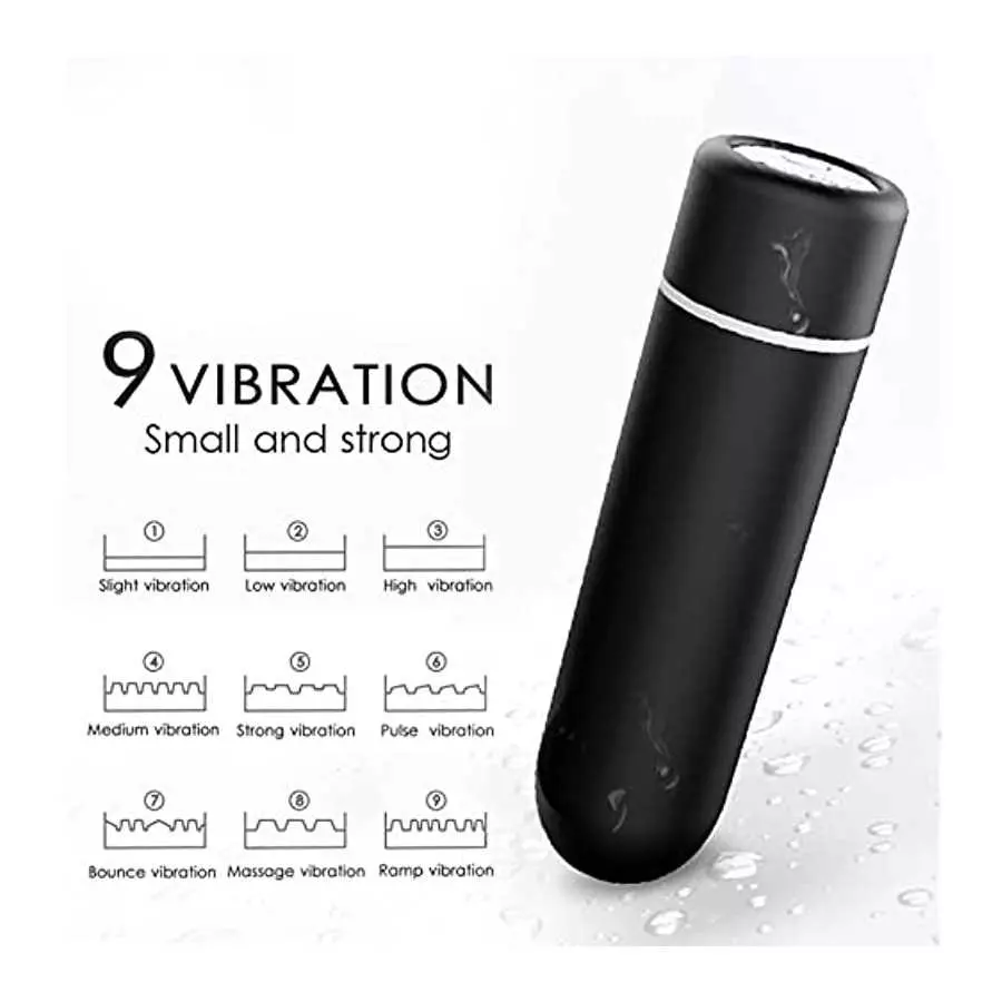 Small Bullet Vibrator Sex Toy for Women and Couples, Ultra-Strong Vibration Mini Clit Vibrator with 9 Modes, Full Silicone Vibra