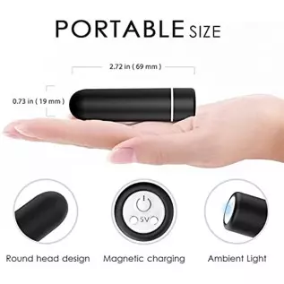 Small Bullet Vibrator Sex Toy for Women and Couples, Ultra-Strong Vibration Mini Clit Vibrator with 9 Modes, Full Silicone Vibra