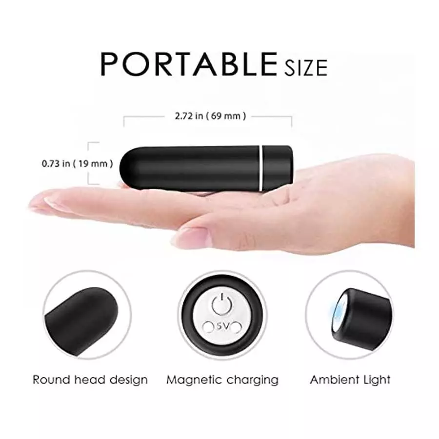 Small Bullet Vibrator Sex Toy for Women and Couples, Ultra-Strong Vibration Mini Clit Vibrator with 9 Modes, Full Silicone Vibra