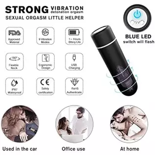 Small Bullet Vibrator Sex Toy for Women and Couples, Ultra-Strong Vibration Mini Clit Vibrator with 9 Modes, Full Silicone Vibra