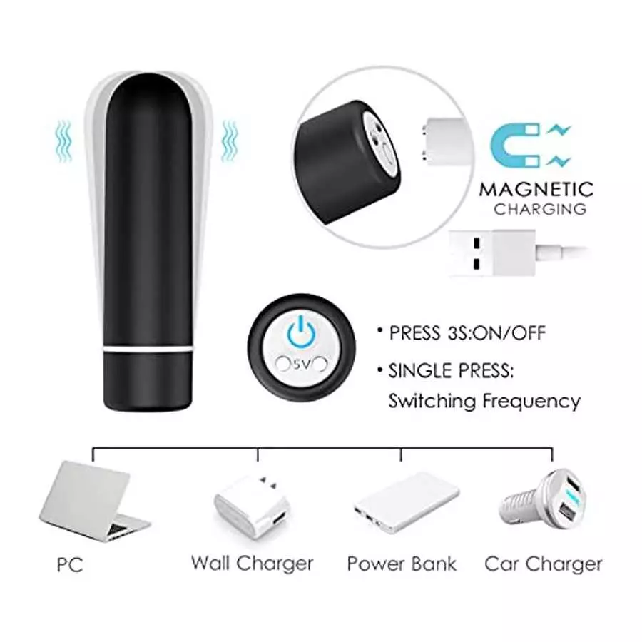 Small Bullet Vibrator Sex Toy for Women and Couples, Ultra-Strong Vibration Mini Clit Vibrator with 9 Modes, Full Silicone Vibra