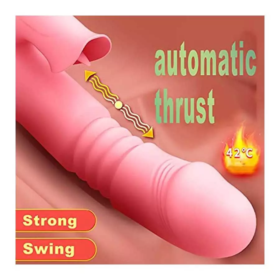 Vibrator with Heating Function and G Spot Tongue Vibrating Dildo Sex Toys for Women,Thrusting Toys/Woman Sex Clit Licker Sex Sti