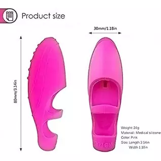 Qieaut Silicone Finger Vibrator, Clitoral and G spot Bullet Vibrator, Ladies Foreplay Finger cots, G spot Mini Finger cots, Happ