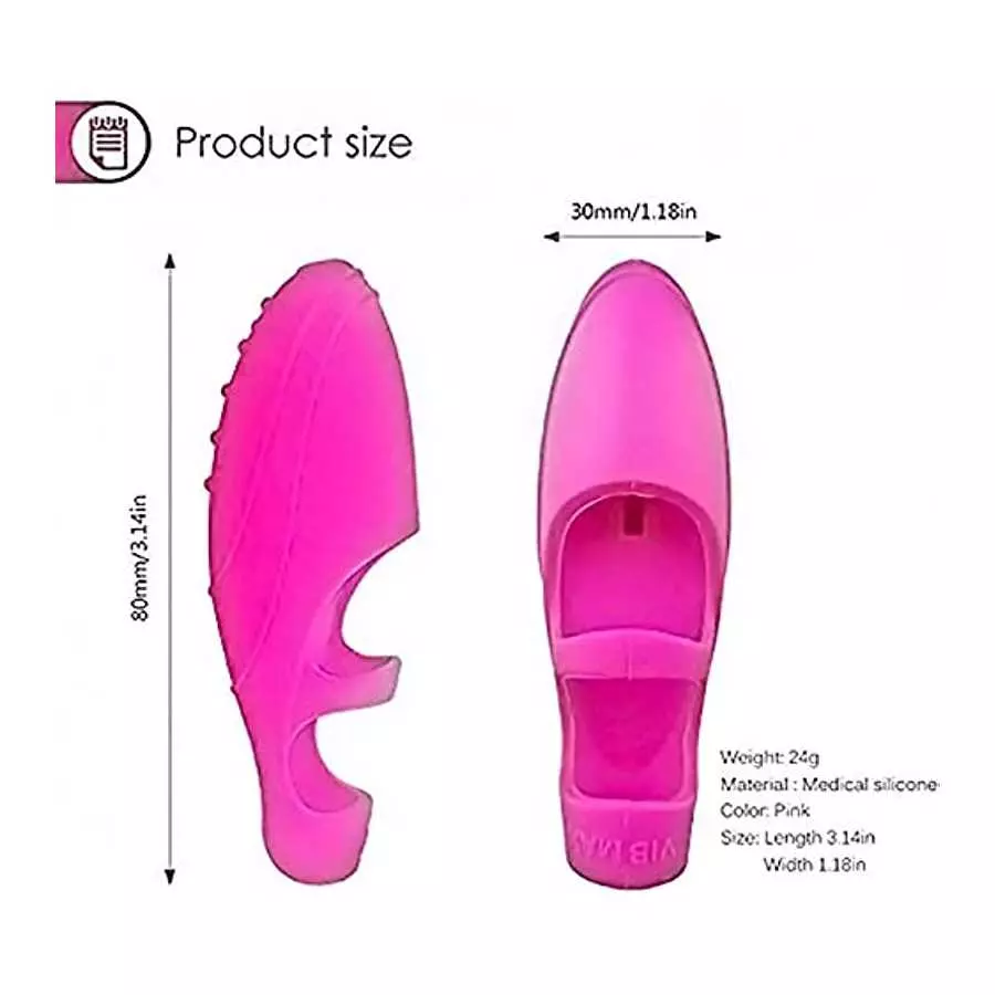 Qieaut Silicone Finger Vibrator, Clitoral and G spot Bullet Vibrator, Ladies Foreplay Finger cots, G spot Mini Finger cots, Happ