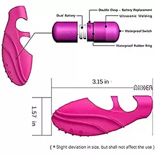 Qieaut Silicone Finger Vibrator, Clitoral and G spot Bullet Vibrator, Ladies Foreplay Finger cots, G spot Mini Finger cots, Happ
