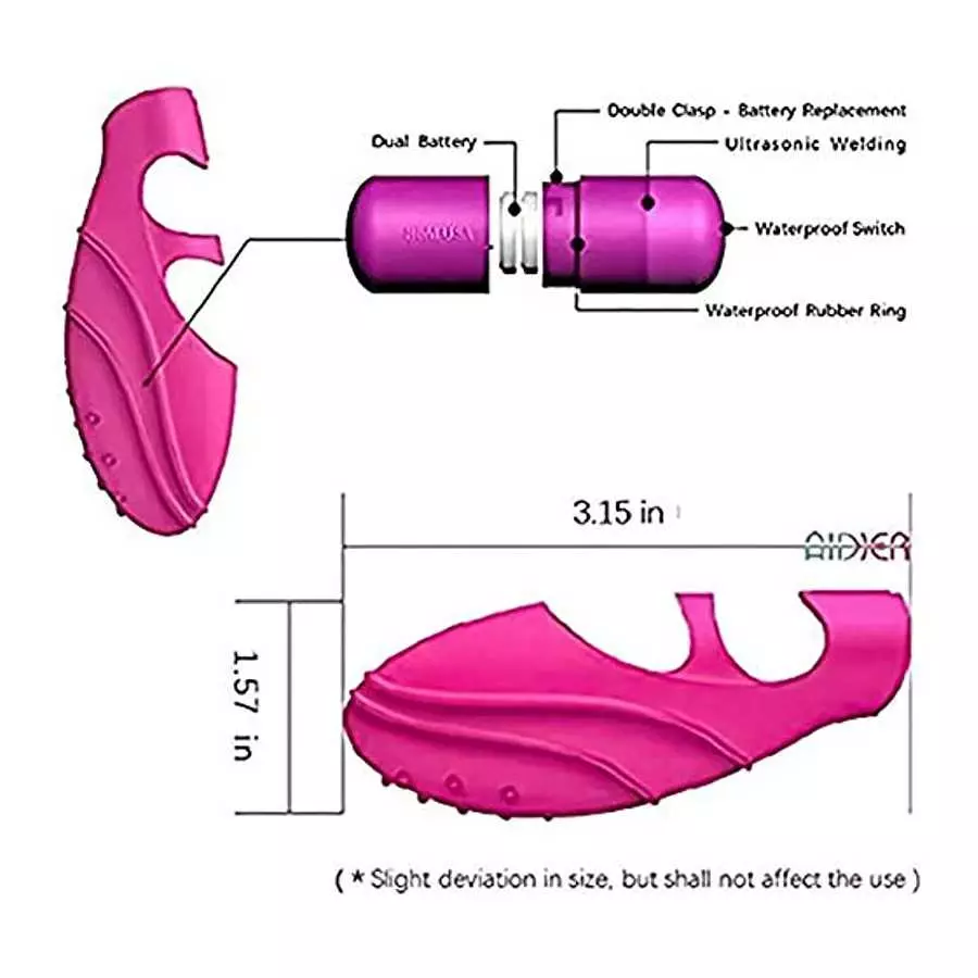 Qieaut Silicone Finger Vibrator, Clitoral and G spot Bullet Vibrator, Ladies Foreplay Finger cots, G spot Mini Finger cots, Happ