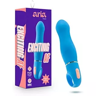 Blush Aria Exciting AF Silicone Vibrator - Rumble Tech Powerful Rumbly 10 Vibration Settings - G Spot Stimulation - IPX7 Waterpr