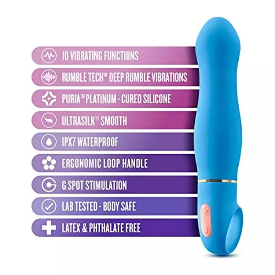 Blush Aria Exciting AF Silicone Vibrator - Rumble Tech Powerful Rumbly 10 Vibration Settings - G Spot Stimulation - IPX7 Waterpr
