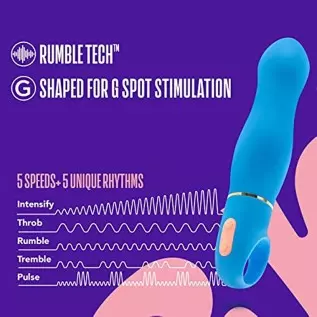 Blush Aria Exciting AF Silicone Vibrator - Rumble Tech Powerful Rumbly 10 Vibration Settings - G Spot Stimulation - IPX7 Waterpr
