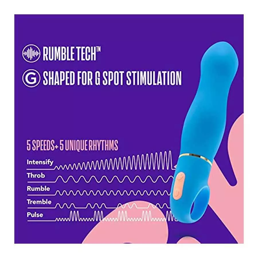 Blush Aria Exciting AF Silicone Vibrator - Rumble Tech Powerful Rumbly 10 Vibration Settings - G Spot Stimulation - IPX7 Waterpr