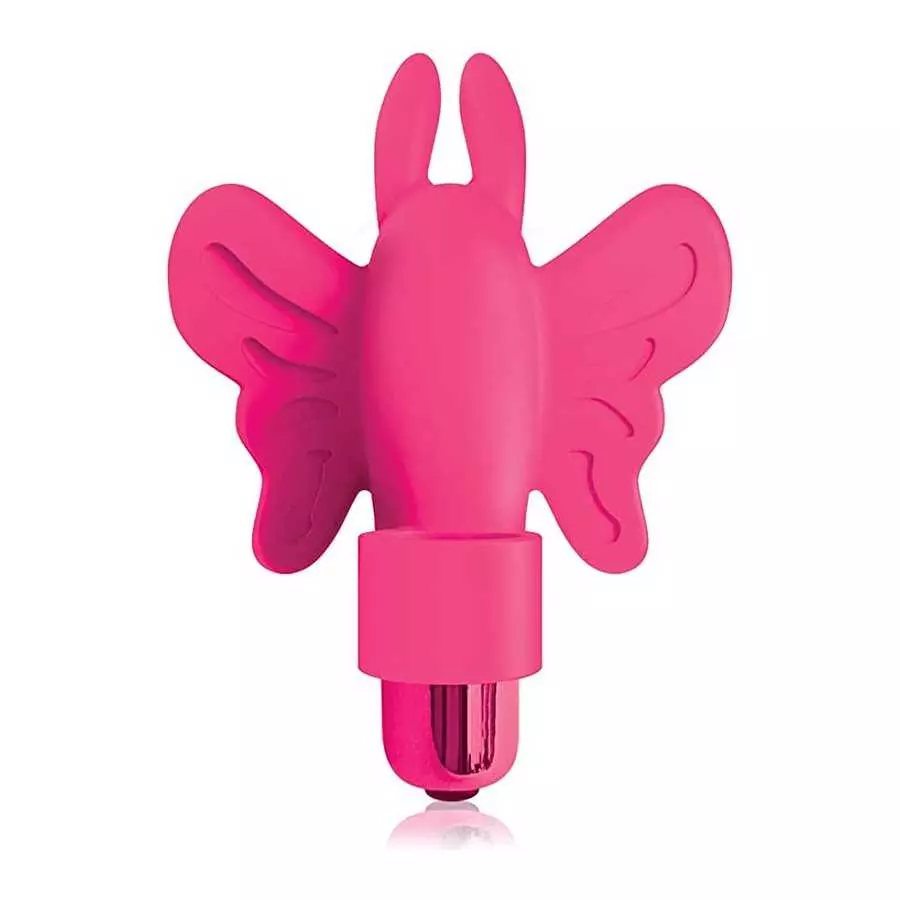 (2 Pack) The 9's, Flirt Finger Butterfly, Finger Vibrator, Pink