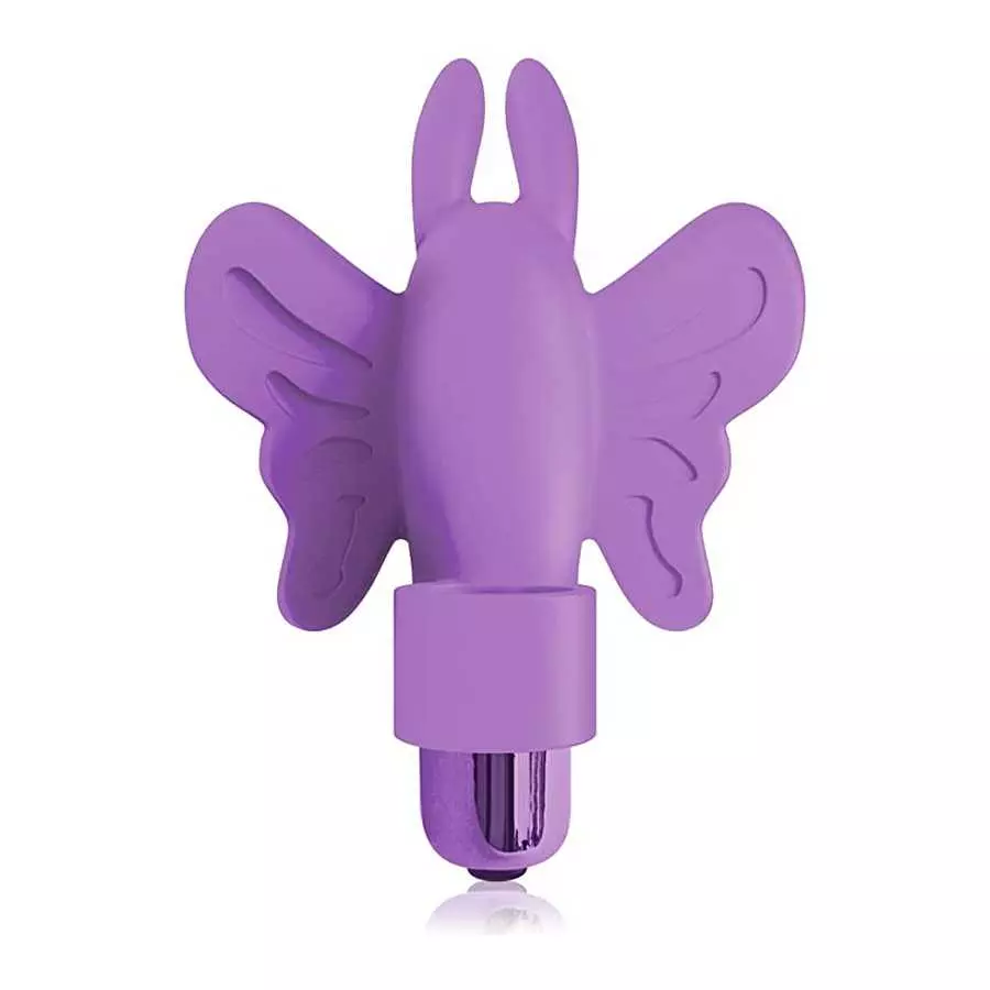 (2 Pack) The 9's, Flirt Finger Butterfly, Finger Vibrator, Purple