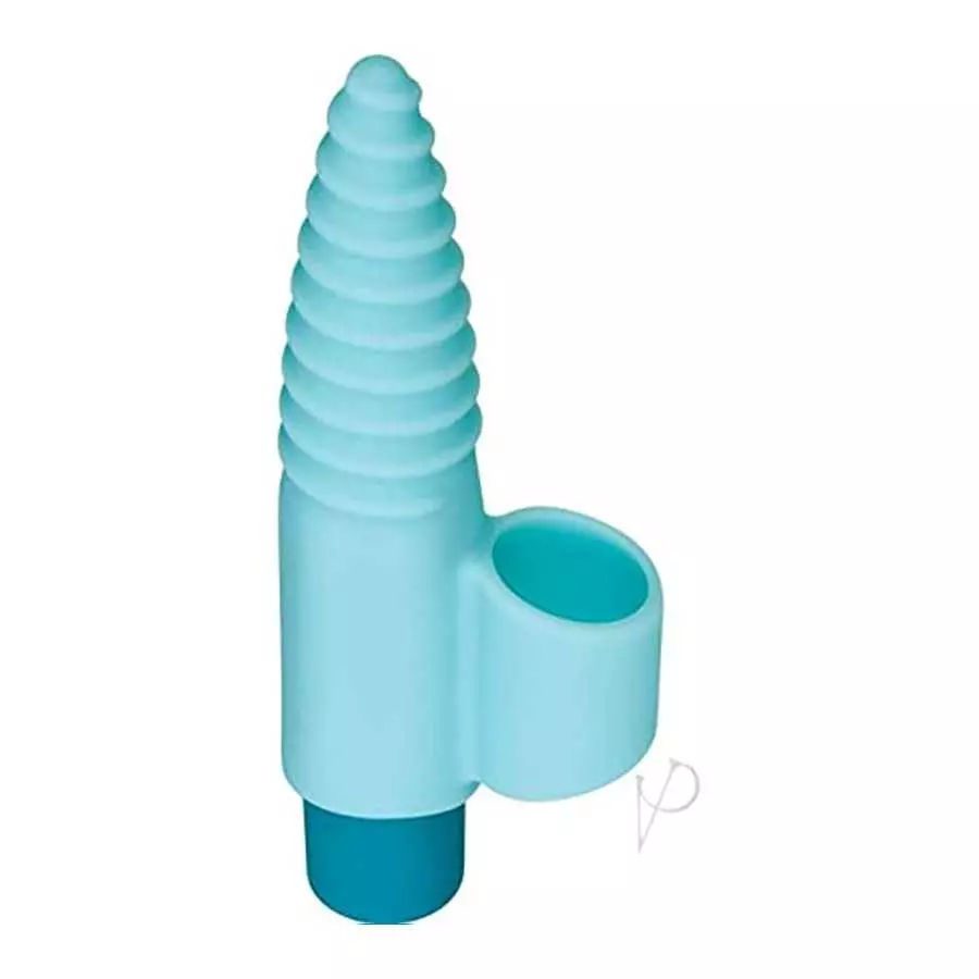 Evolved Love Is Back Unicorn Power Bullet Vibrator with Finger Sleeve, Blue