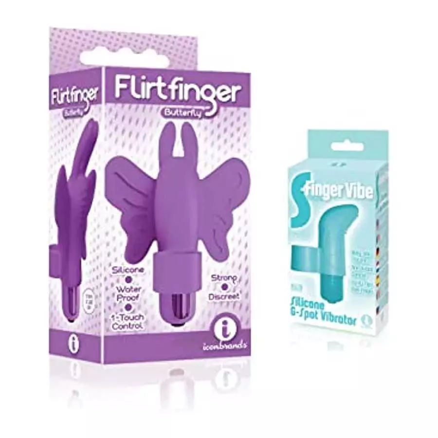 Sexy Gift Set of Flirt Finger Butterfly, Finger Vibrator, Purple and Icon Brands S-Finger Vibe, Blue Sexy Gift Set of Flirt Finger Butterfly, Finger Vibrator, Purple and Icon Brands S-Finger Vibe, Blue