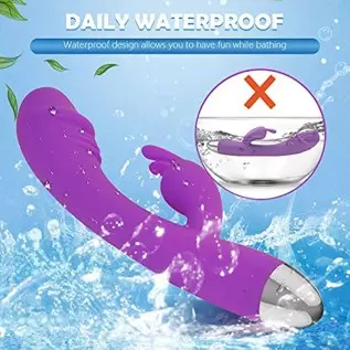 Flueyer G Spot Rabbit Vibrator with Heating Function, Rose Sex Toys for Clitoris G-spot Stimulation, Dual Motor Stimulator for W