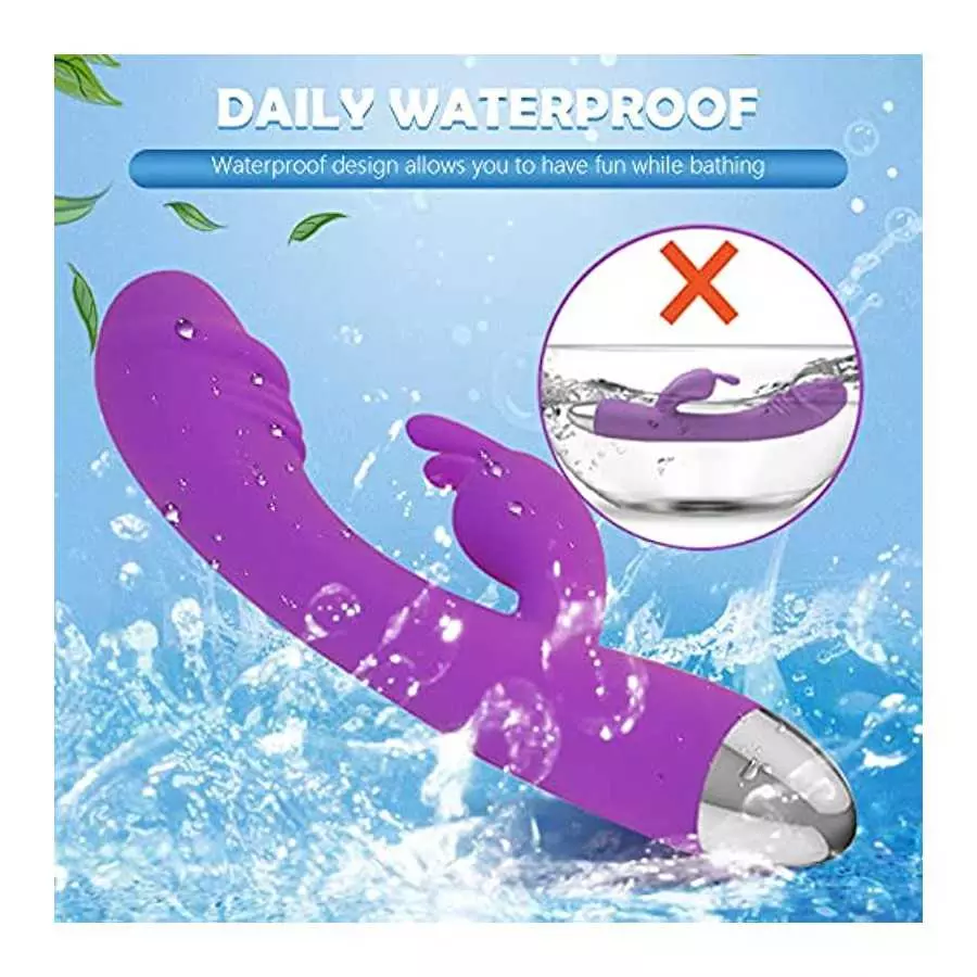 Flueyer G Spot Rabbit Vibrator with Heating Function, Rose Sex Toys for Clitoris G-spot Stimulation, Dual Motor Stimulator for W