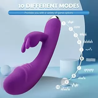 Flueyer G Spot Rabbit Vibrator with Heating Function, Rose Sex Toys for Clitoris G-spot Stimulation, Dual Motor Stimulator for W