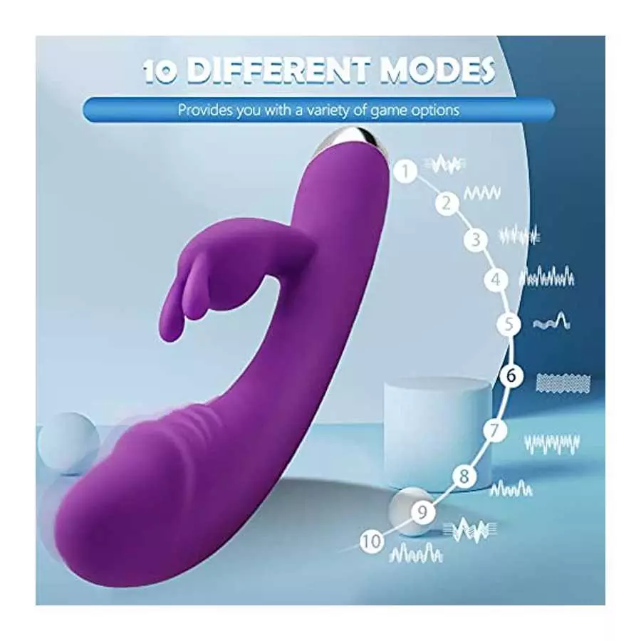Flueyer G Spot Rabbit Vibrator with Heating Function, Rose Sex Toys for Clitoris G-spot Stimulation, Dual Motor Stimulator for W