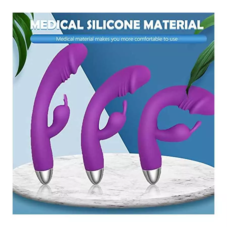 Flueyer G Spot Rabbit Vibrator with Heating Function, Rose Sex Toys for Clitoris G-spot Stimulation, Dual Motor Stimulator for W