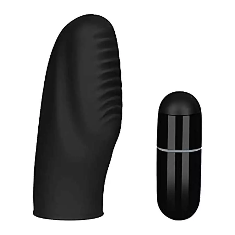 EIS Grooved Finger Vibrator - Intense Vibration for Stimulation of The Clitoris and Erogenous Areas - Battery Operated