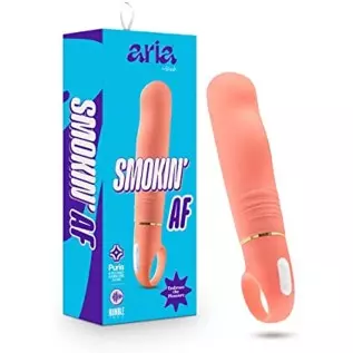 Blush Aria Smokin AF Silicone Vibrator - Rumble Tech Powerful Rumbly 10 Vibration Settings - Curved for Perfect G Spot Stimulati