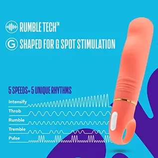 Blush Aria Smokin AF Silicone Vibrator - Rumble Tech Powerful Rumbly 10 Vibration Settings - Curved for Perfect G Spot Stimulati