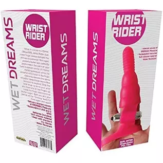 Wet Dreams Wrist Rider Dual Motor Finger Play Sleeve with Wrist Strap Vibrator (Magenta) with Free Bottle of Adult Toy Cleaner