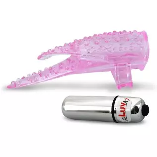 LeLuv Vibrator Fantasy Finger Tip Bullet Massager Textured Clitoral Tickler Pink and Purple 2 Pack LeLuv Vibrator Fantasy Finger Tip Bullet Massager Textured Clitoral Tickler Pink and Purple 2 Pack