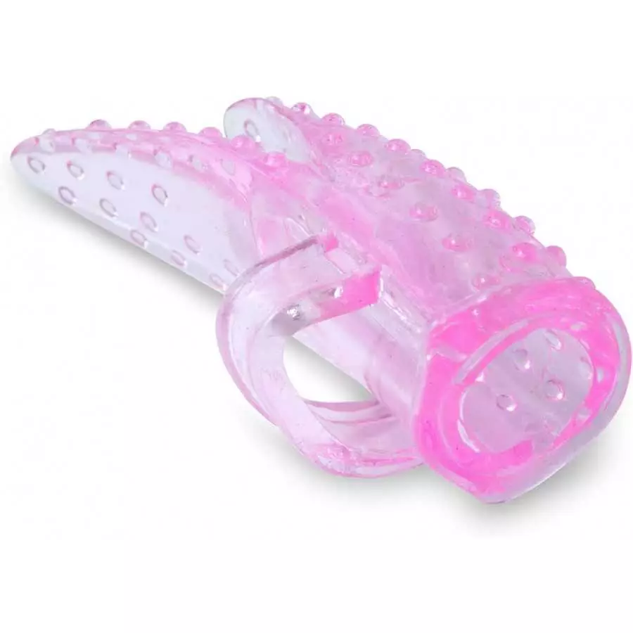 LeLuv Vibrator Fantasy Finger Tip Bullet Massager Textured Clitoral Tickler Pink and Purple 2 Pack