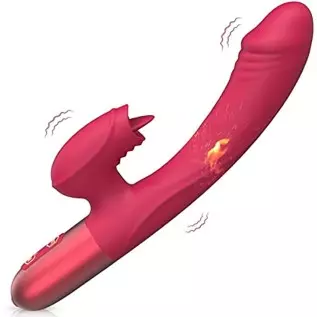 Rabbit Vibrator Vibrator Dildo for Women Vaginal Health,G Spot Vibrator with Tongue Licking 10 Vibration Realistic Anal Vibratin