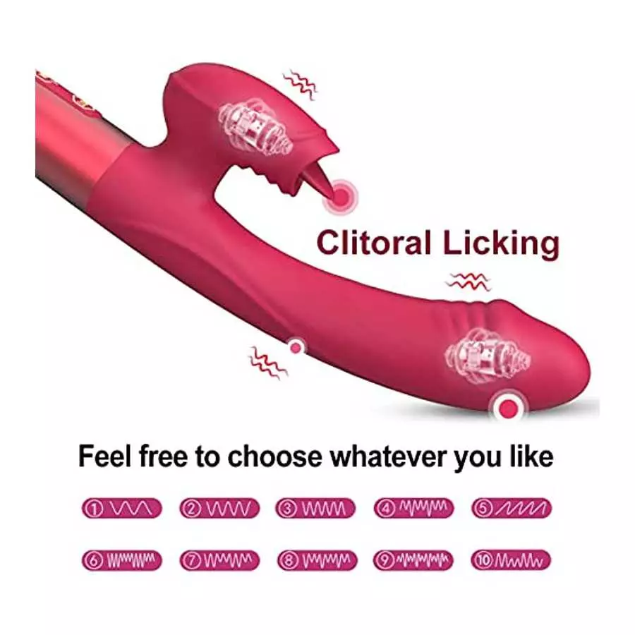 Rabbit Vibrator Vibrator Dildo for Women Vaginal Health,G Spot Vibrator with Tongue Licking 10 Vibration Realistic Anal Vibratin