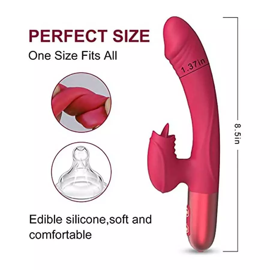 Rabbit Vibrator Vibrator Dildo for Women Vaginal Health,G Spot Vibrator with Tongue Licking 10 Vibration Realistic Anal Vibratin