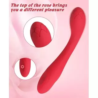 Alovegarden Clitoral G-Spot Powerful Rose Vibrator, Waterproof Dildo Clit Stimulator with 10 Vibration Modes, Softer and Flexibl
