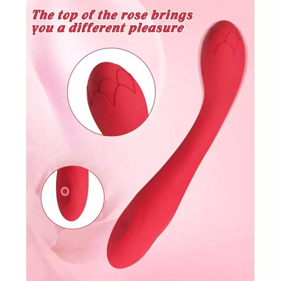 Alovegarden Clitoral G-Spot Powerful Rose Vibrator, Waterproof Dildo Clit Stimulator with 10 Vibration Modes, Softer and Flexibl