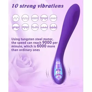 Alovegarden Clitoral G-Spot Powerful Rose Vibrator, Waterproof Dildo Clit Stimulator with 10 Vibration Modes, Softer and Flexibl