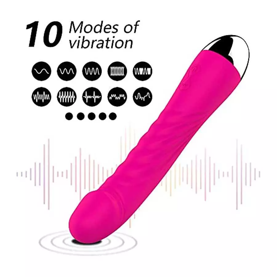 G-Spot Silent Vibrator Realistic Dildo for Women with 10 Vibration, Small Shaped Vibrating Machine Clitoris Nipple Vagina Massag