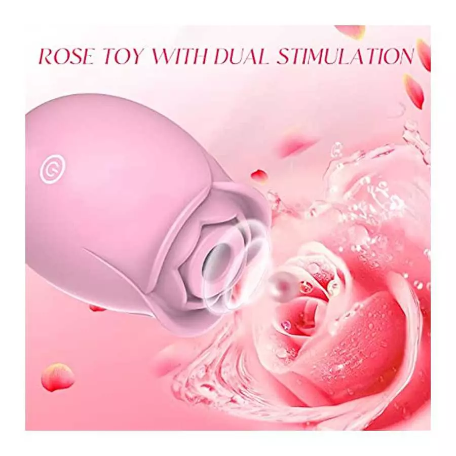 Rose Sex Vibrator Stimulator for Women, Rose Toy Vibrators for Women Adult Sex Toys & Games with 9 Sucking Licking and Vibrating