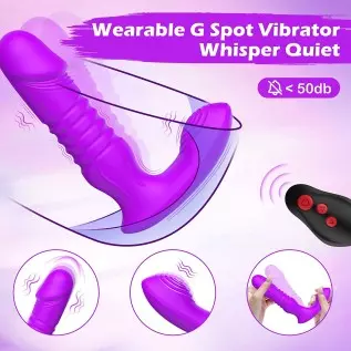 G Spot Thrusting Vibrator, FOBONO Wearable Adult Toys for Womens Sex Pleasure with 7 Thrusting & Vibrating Modes, App & Remote C