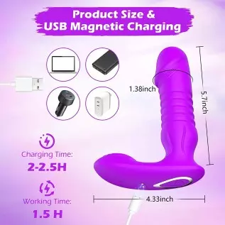 G Spot Thrusting Vibrator, FOBONO Wearable Adult Toys for Womens Sex Pleasure with 7 Thrusting & Vibrating Modes, App & Remote C