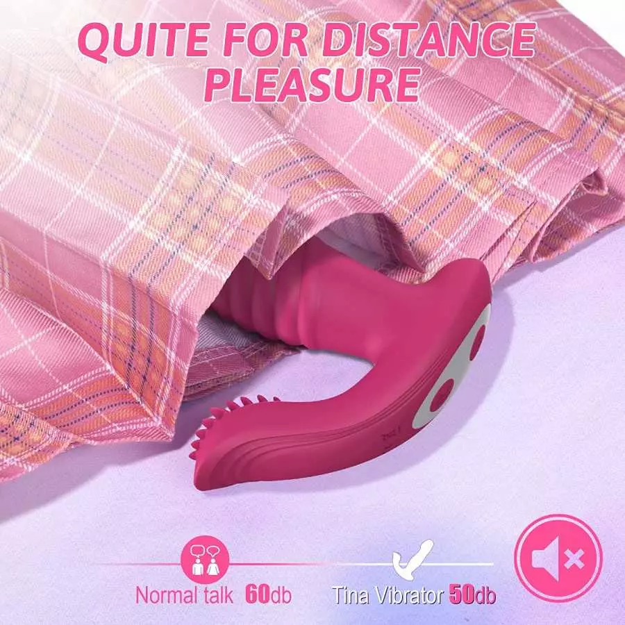 Thrusting G Spot Vibrator with Clit Tongue - Tina, Wearable Vibrator 3 Pulsing & 10 Vibrations with Remote, Quiet Panty Vibrator