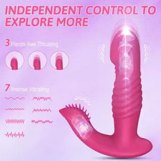 Thrusting G Spot Vibrator with Clit Tongue - Tina, Wearable Vibrator 3 Pulsing & 10 Vibrations with Remote, Quiet Panty Vibrator Thrusting G Spot Vibrator with Clit Tongue - Tina, Wearable Vibrator 3 Pulsing & 10 Vibrations with Remote, Quiet Panty Vibrator