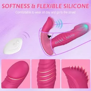 Thrusting G Spot Vibrator with Clit Tongue - Tina, Wearable Vibrator 3 Pulsing & 10 Vibrations with Remote, Quiet Panty Vibrator Thrusting G Spot Vibrator with Clit Tongue - Tina, Wearable Vibrator 3 Pulsing & 10 Vibrations with Remote, Quiet Panty Vibrator