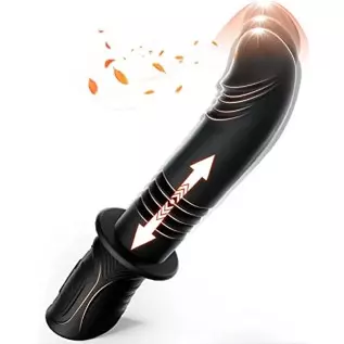 G Spot Vibrator Dildo - Soft Silicone Rose Sex Toys Vibrators with 10 Powerful Vibration & 3 Thrusting Modes Personal Massagers 